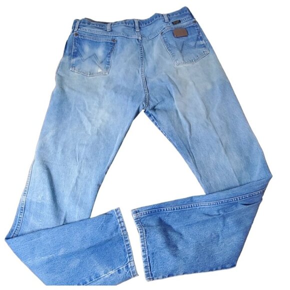 Vintage Wrangler Blue Denim Jeans 9x36 Relaxed Fit Straight Leg Classic 90s Styl - Picture 3 of 10